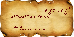 Ásványi Éva névjegykártya