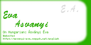 eva asvanyi business card